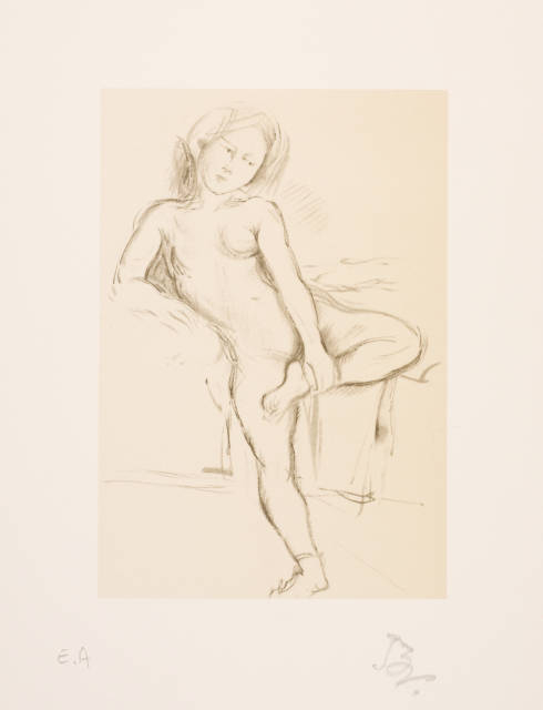 Desnudo sentado