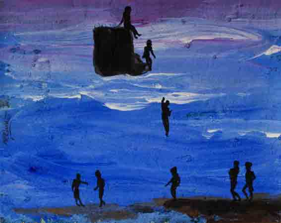 Atardecer, Niños Bañándose II