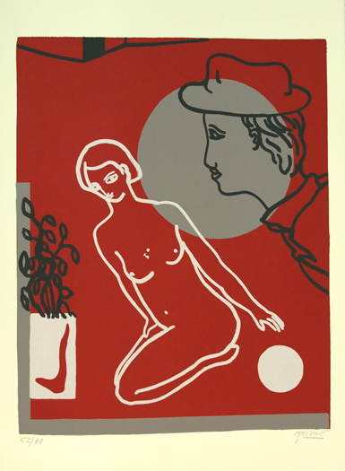 Desnudo De Mujer En Granate