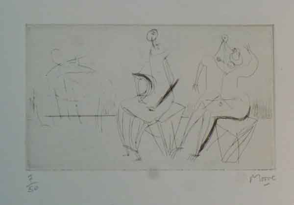 Two Seated Figures I