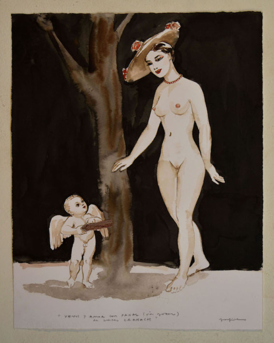 Venus y amor con panal para gozar (de Cranach)