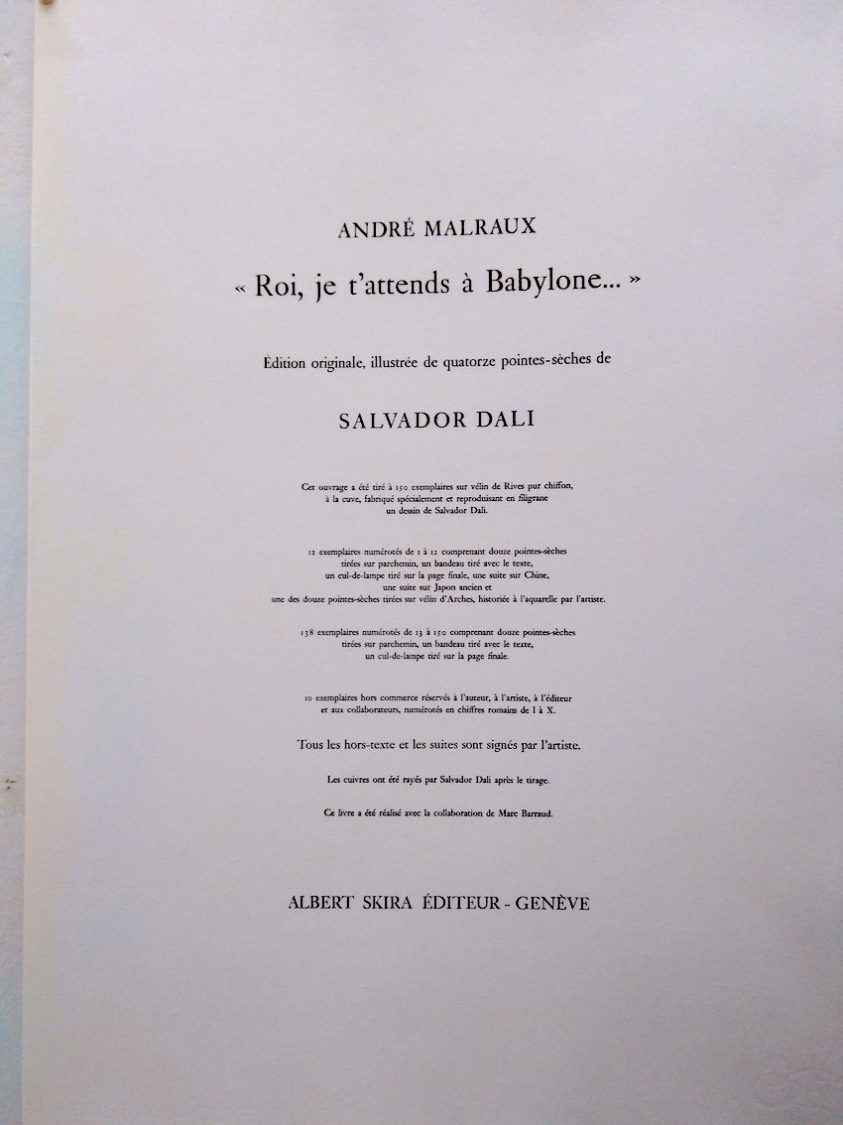 1. Salvador Dali: Roi, Je t'attends á Babylone...