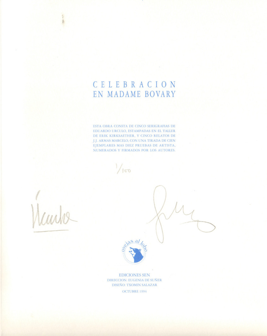 celebración en Madame Bovary (venta libro completo)