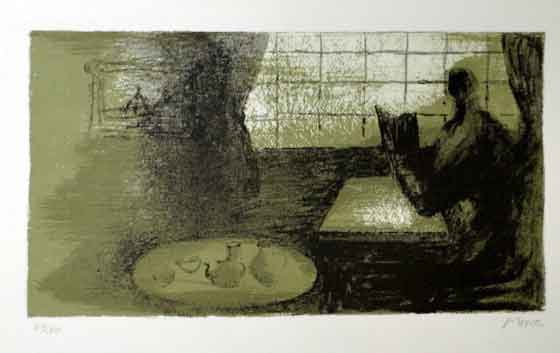 Girl Reading At Windows