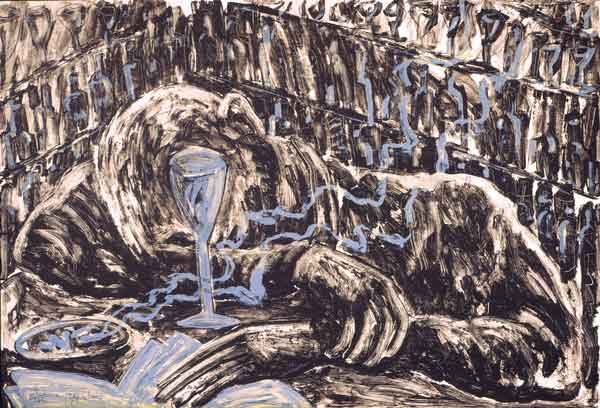 Homme ivre dans un bar 1